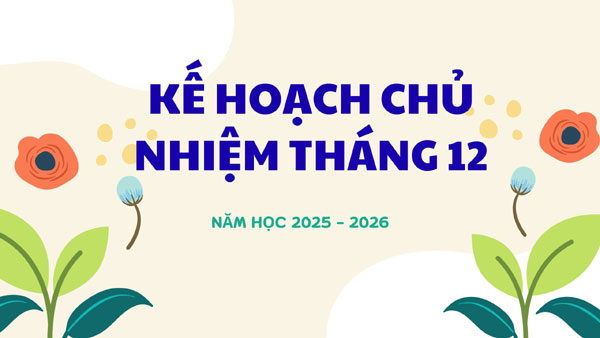 kế hoạch chủ nhiệm tháng 12